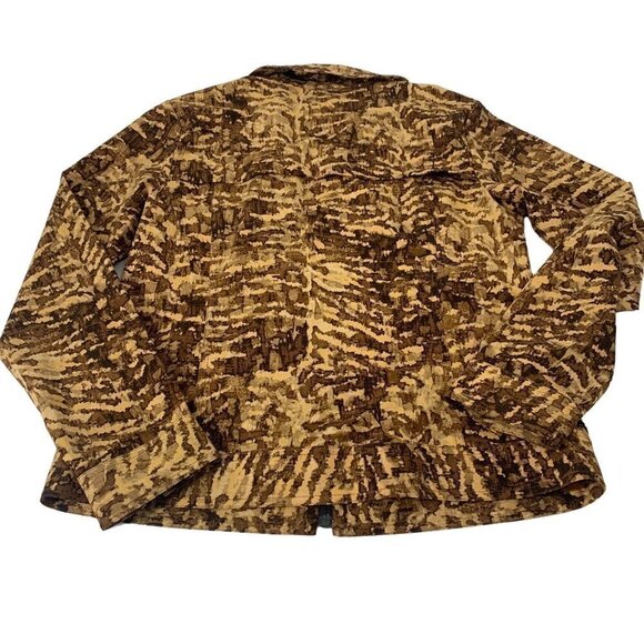 Zenergy by Chico’s Brown Abstract Zip-Up Jacket Size 0 (S) Stretch Travel Layer - Picture 12 of 14